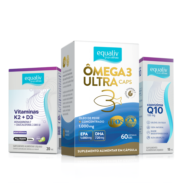 Vitamina K+D + Coenzima Q10 + Ômega 3 Ultra Caps